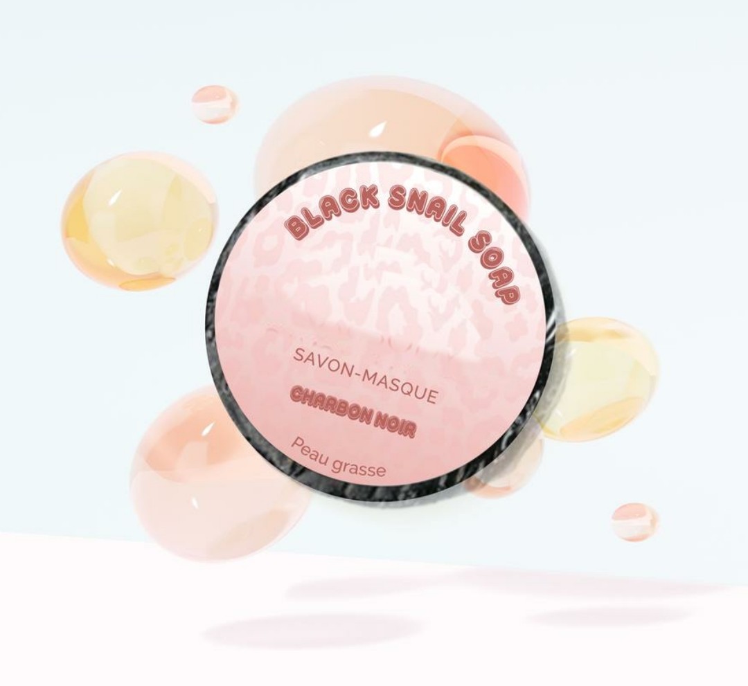 SAVON - MASQUE CHARBON NOIR à la bave d'escargot